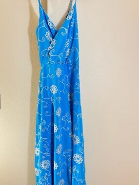 Bright Blue Floral Maxi Dress